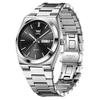 OPK Men's Wristwatch Waterproof Stainless Steel Date Casual Business Lightweight Comfortable Black