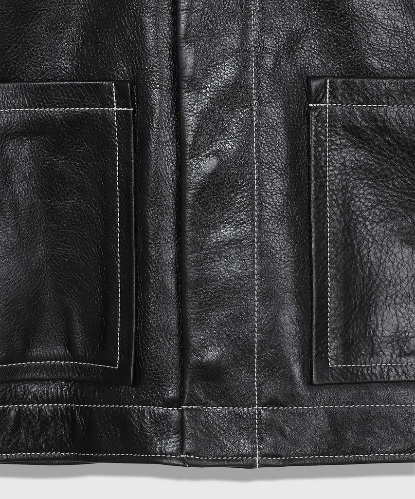 86D Stitch Leather Jacket - Black