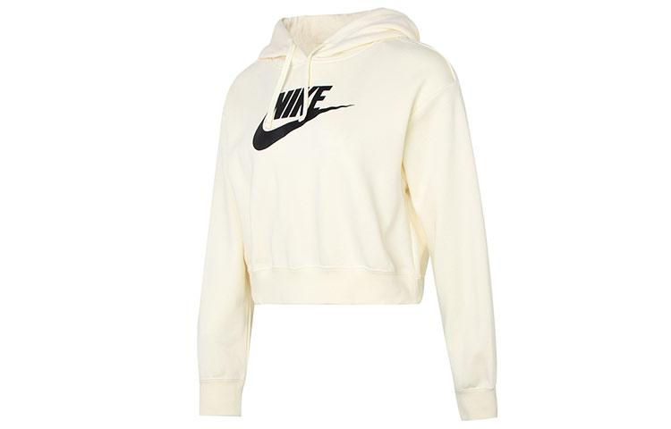 Nike Sweatshirts Women's Ecru Hooded Moderate Regular DQ5851-113