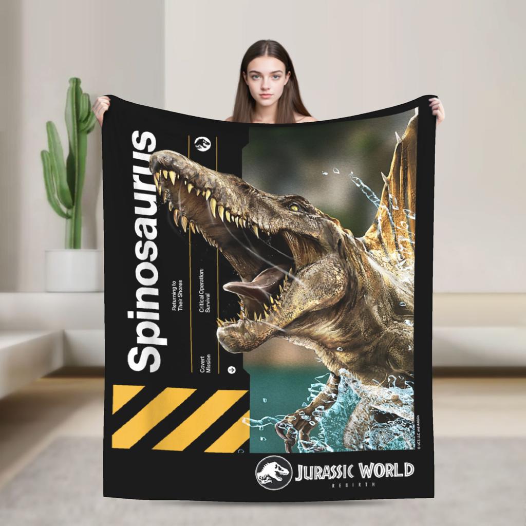 Jurassic Spinosaurus Dinosaur Facts World Flannel Blankets Science Funny Throw Blankets Sofa Couch 200x150cm Quilt Ultra-Soft