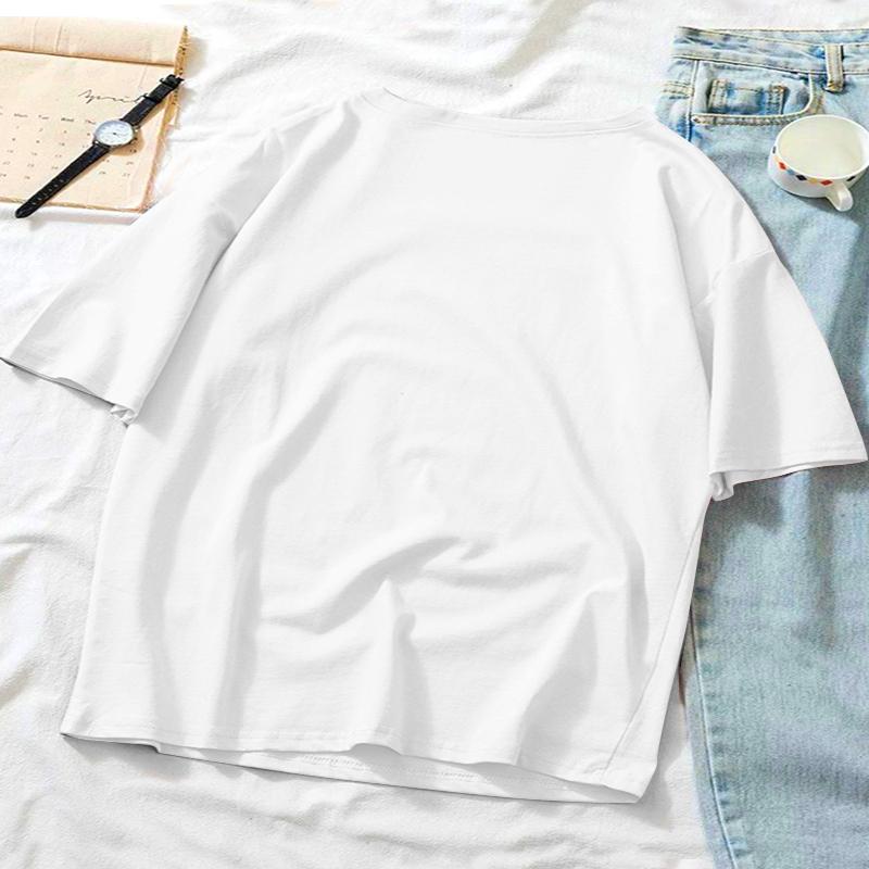 Loose Fit Women's Short Sleeve T-Shirt, Solid Color & Low-Maintenance, Weekend Travel