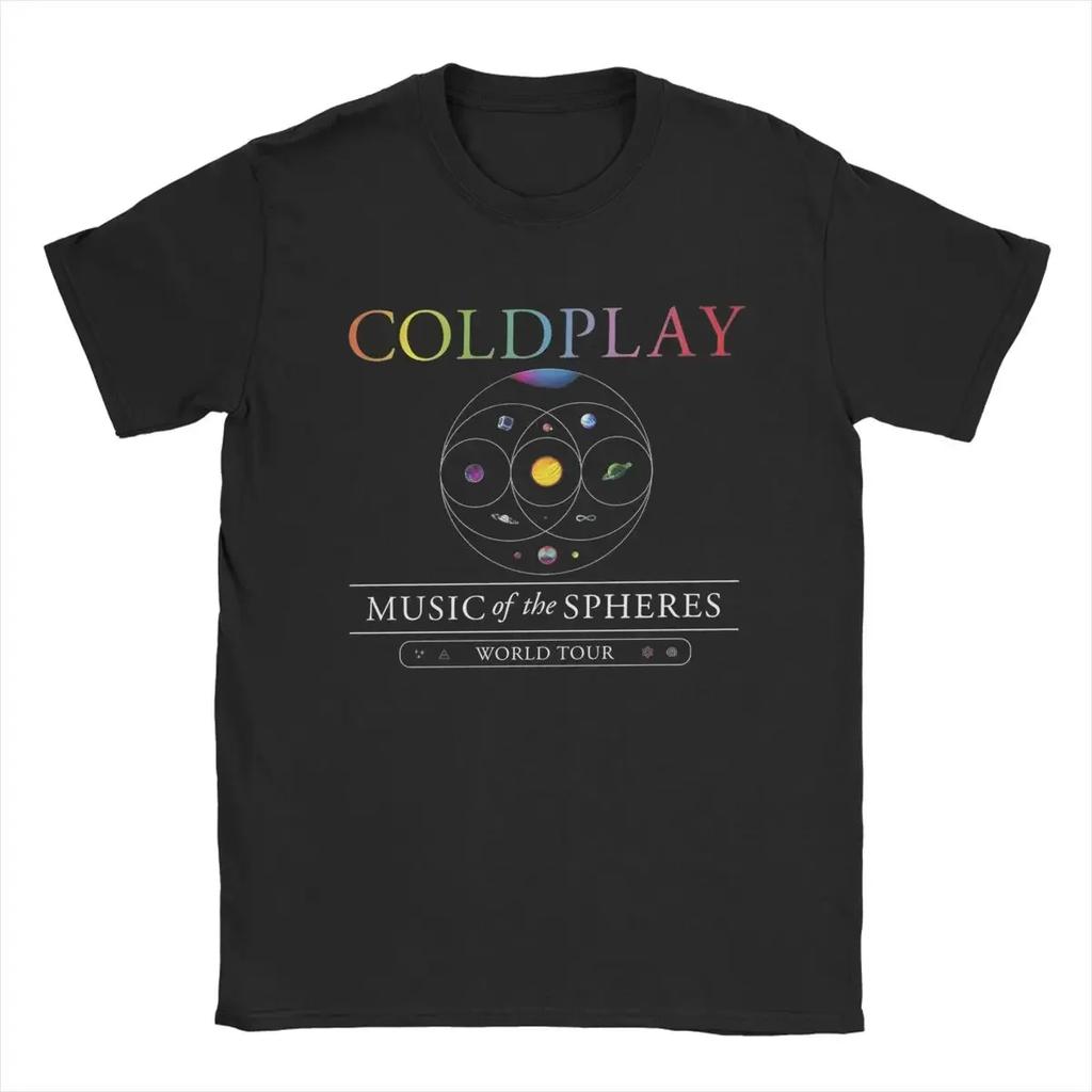 Summer Unisex Unisex Coldplays Rock Band 2024 Tour T Shirts Apparel Pure Cotton Tshirt Clothes Funny Tee Shirt