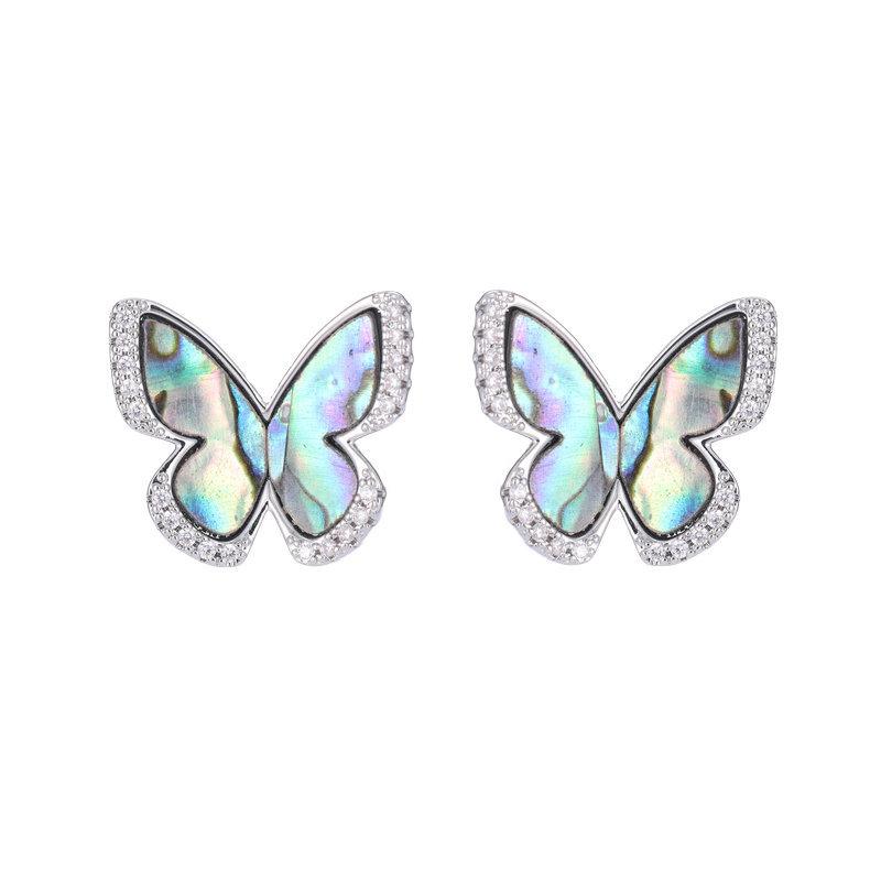 Превратите кокон в бабочку, высококачественные серьги-иглы из серебра 925 пробы в стиле ретро с красочными натуральными ракушками-ушками в виде бабочек