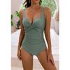 One-piece Swimsuit Sexy Solid Color Belly Cover Cross Backless Bikini
