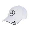 Adidas Mercedes AMG Petronas Formula One Team Baseball Cap, Lightweight Metal Badge, RF972, Men's, White/Black (JW6270)