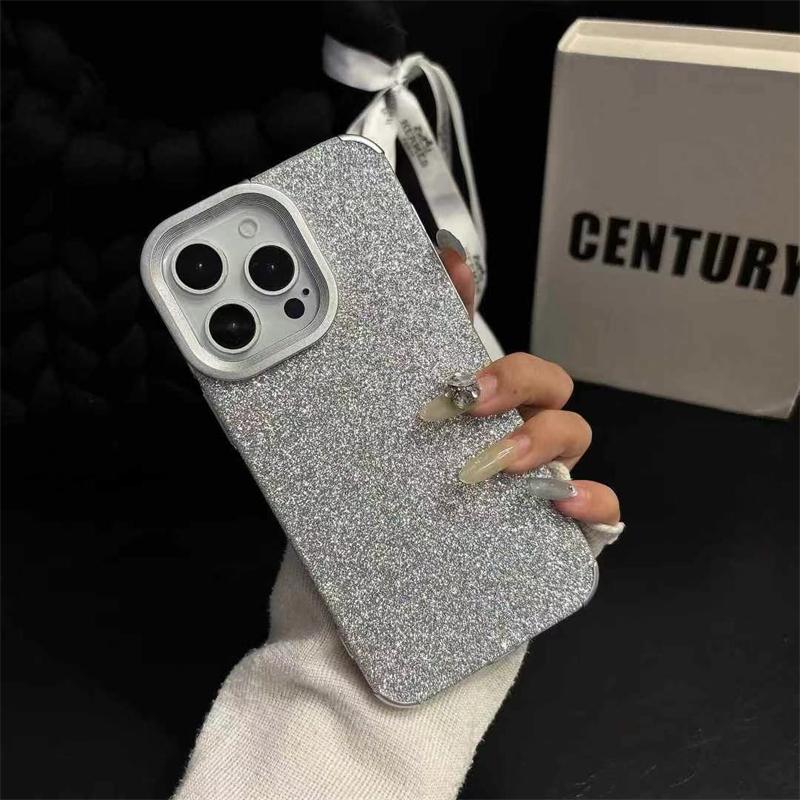 Роскошный блестящий однотонный чехол для телефона с покрытием для iPhone 16 15 14 13 12 Pro Max 14 15 Plus 11, модный блестящий мягкий чехол