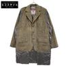 RebuildbyNeedles J0298 x Harris Tweed ПАЛЬТО-КОКОН S Хаки Б/У