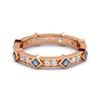 London Blue Topaz Eternity Band Ring - 925 Sterling Silver Rose Gold Vermeil