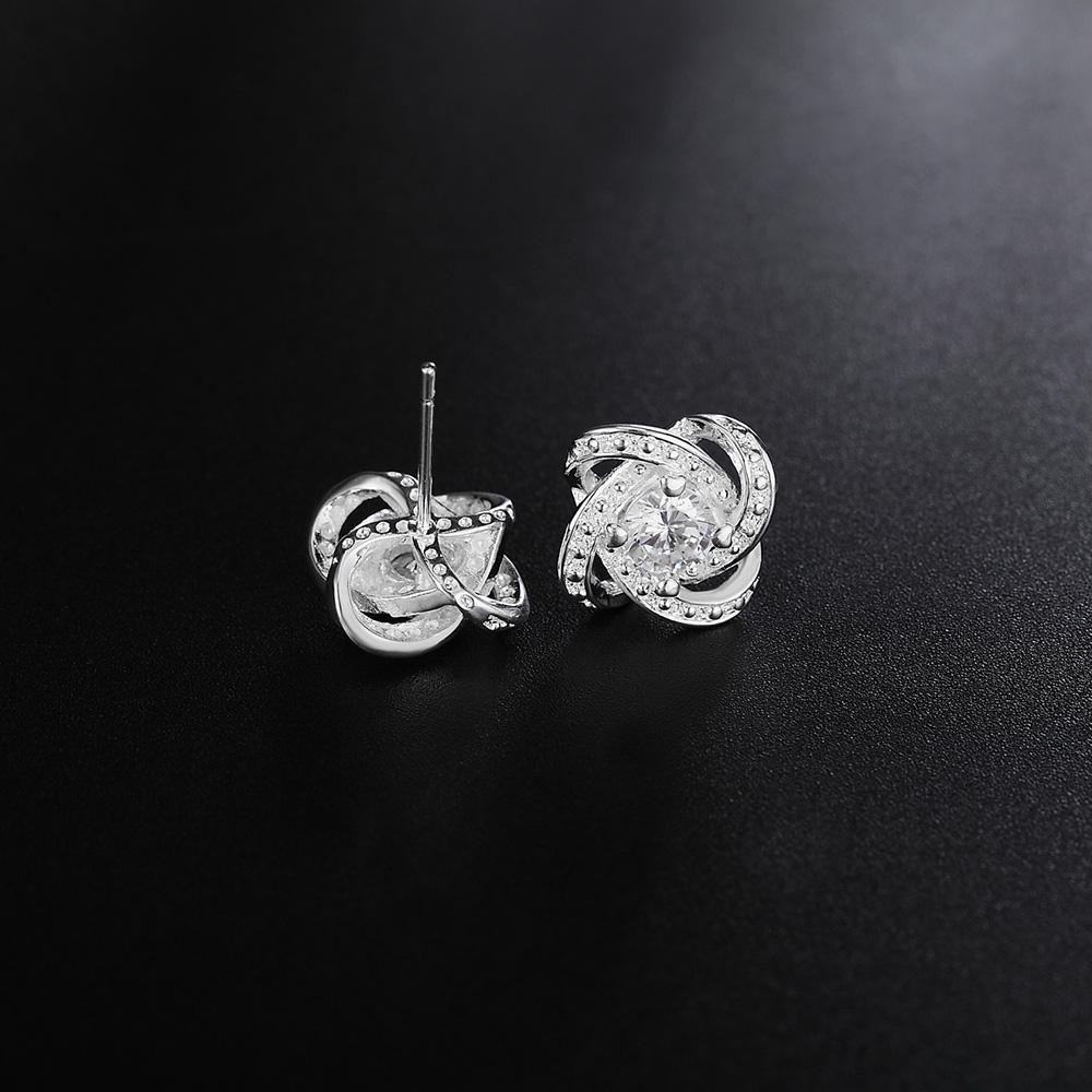 Изящные серьги из стерлингового серебра 925 пробы для женщин, модные украшения, рождественские подарки, блестящие хрустальные серьги-гвоздики на свадьбу