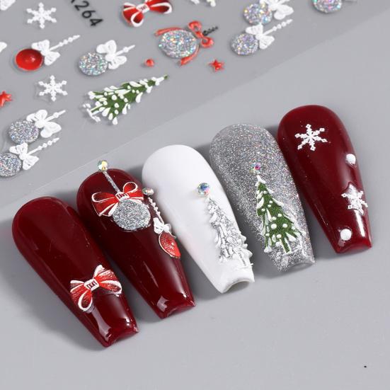 1 Sheet Christmas Pattern Art Snowflake Sticker Fine Workmanship Nail Bow Nail Art Decoration