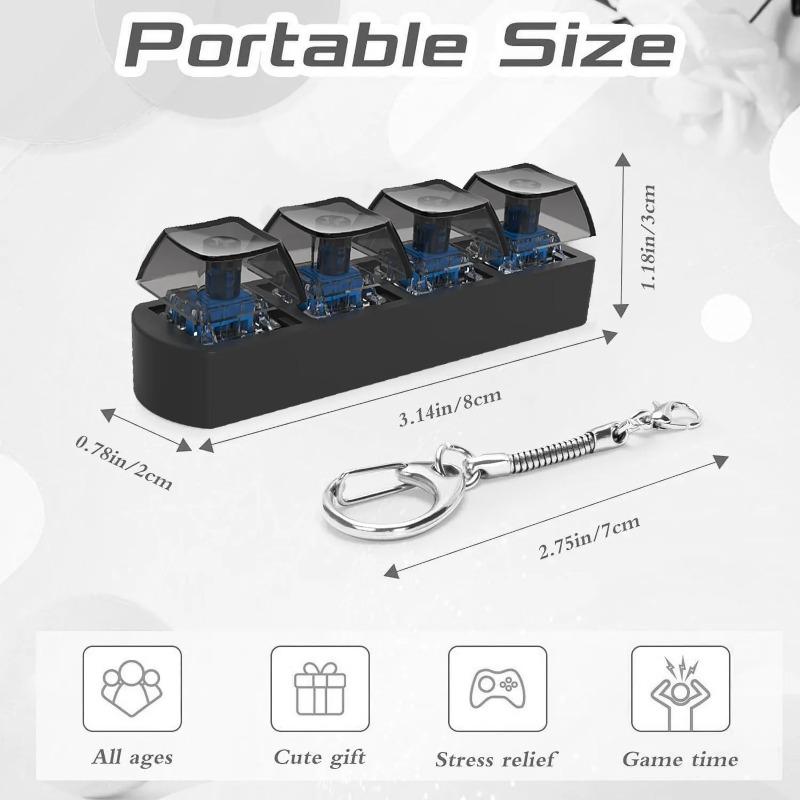 4 Keys Mechanical Keyboard Axis Tester Button Keycaps Office Decompression Toys Calming Stress Relief Keychain Gifts