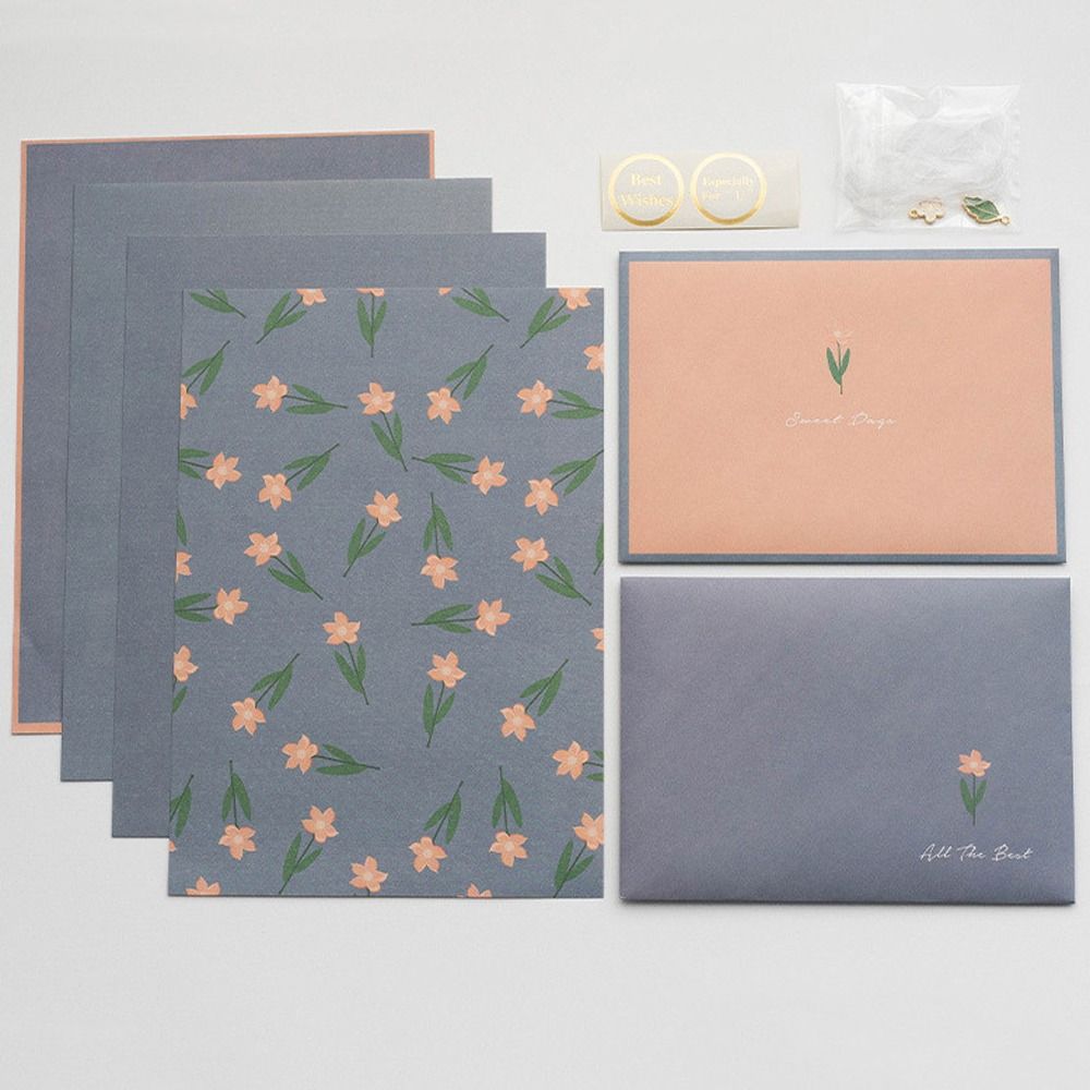 DIY Postcard Floral Envelopes Flowers Letter Writing Paper Holiday Wishes Letter Pads  Stationery