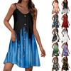 Women's Casual Sundress With Pockets Summer Boho Beach Dress T-Shirts Dress V Neck Buttons Loose Tank Dresses