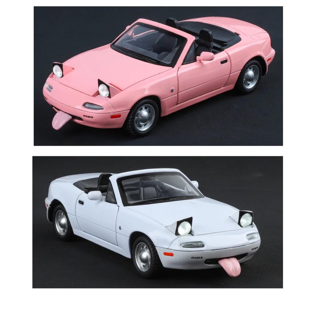 1/24 Mazda MX5 Модель легкосплавного автомобиля Звук и свет Инерционный механизм Детская игрушка Коллекционные предметы Подарок на день рождения