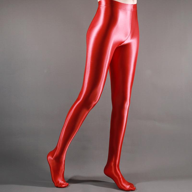 Женские комбинезоны, блестящие глянцевые чулки, эластичные колготки, леггинсы, прозрачные танцевальные фитнес-фитнесы