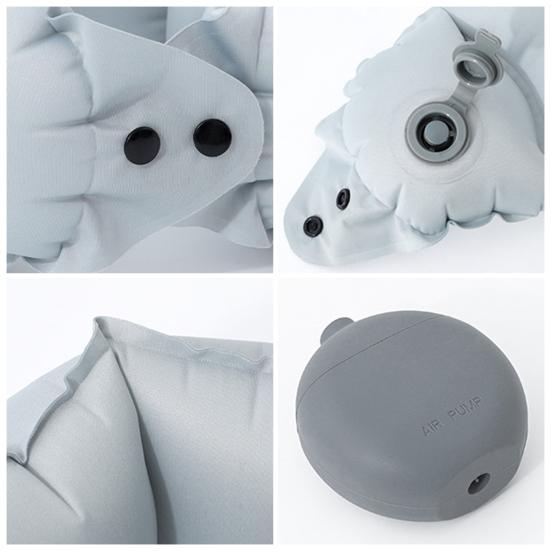 Надувная U-образная подушка для шеи Портативная Надувается нажатием Эргономичная Поддержка головы и шеи Сверхлегкая Автомобильная Авиационная Поездная Для путешествий на открытом воздухе Шейная подушка