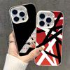 Чехол для телефона E-Eddie Van H-Halen для iPhone 17,16,15,14,13,12,11,Pro,XS,Max,Plus,Mini,SE Белый Конфетный Матовый Ударопрочный Чехол