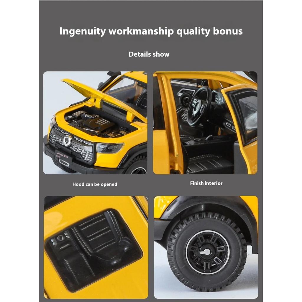 1/24 Great Wall Motor POER Alloy Pickup Car Model Metal Off-road Car New Model