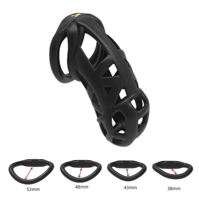 LUST Chastity Men's Lock Chaste Vessel Black Light Pvc Penile Ring Snap Ring Multi Size Cage SM Sex Toys BDSM 3D Invisible Lock