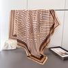Simple Geometric Striped Satin Imitation Silk Printing Large Square Scarf Silk Scarf Shawl Headscarf Neck Protection Scarf Decorative Scarf