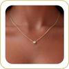 Tewiky Dainty 14k Gold Plated/Silver Cubic Zirconia Necklaces for Women | Simple CZ Jewelry Necklaces Trendy Gifts