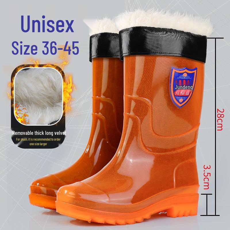 Мужские высокие резиновые дождевые ботинки песочного цвета, быстросохнущие - Водонепроницаемые, Нескользящие, Без сетки