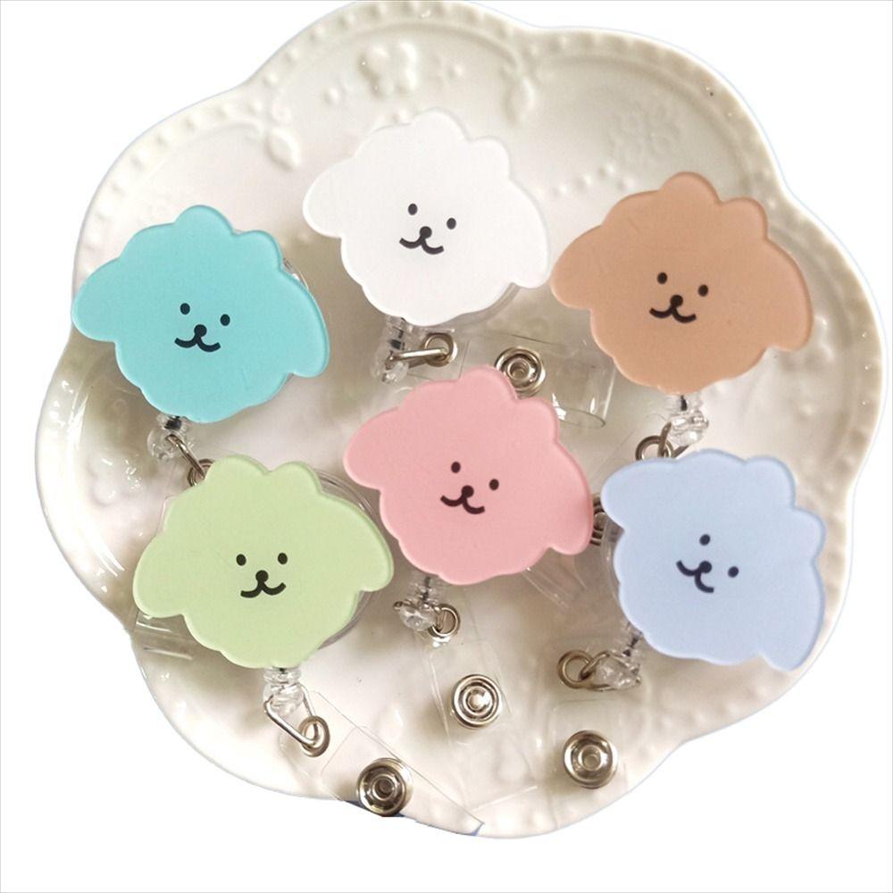 Cartoon Dog Nurse Badge Reel Animals Easy Pull Buckle Cute Retractable Badge Holder Hospital Use
