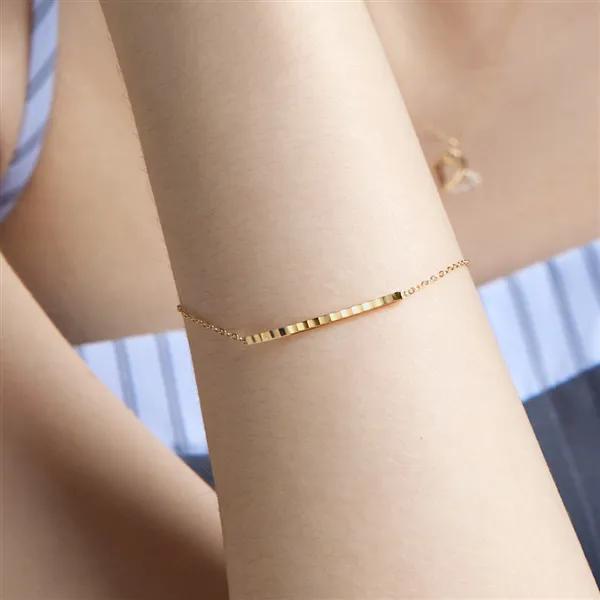 14K Light-Cut Bar Bracelet