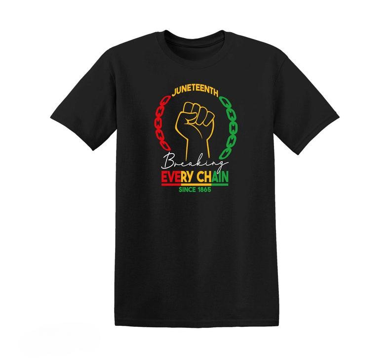Футболка Juneteenth Breaking Every Chain Уличная одежда 1865 История Чернокожих Месяц Черной Истории Черный Месяц Juneteeth Хлопковые Топы Футболка