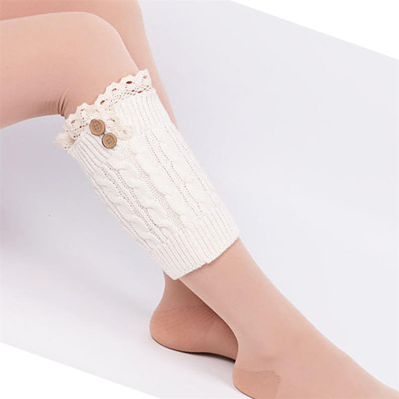 Женские вязаные эластичные манжеты для сапог, зимние теплые короткие гетры, вязаные крючком носки для сапог