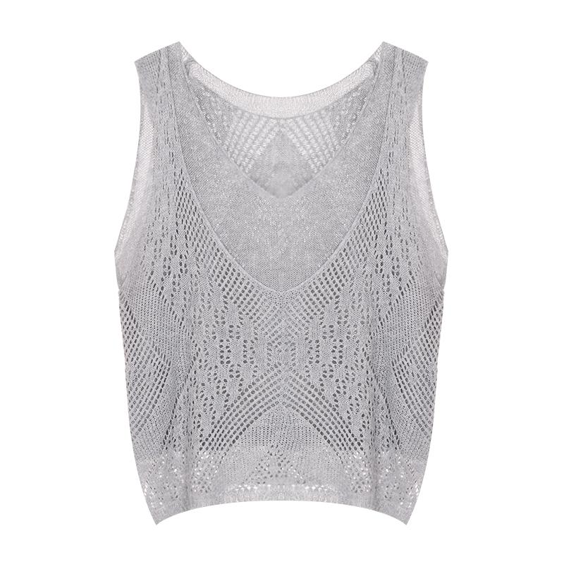 TVIEW Crochet Layered Sleeveless Knit_V6B-Ckn018