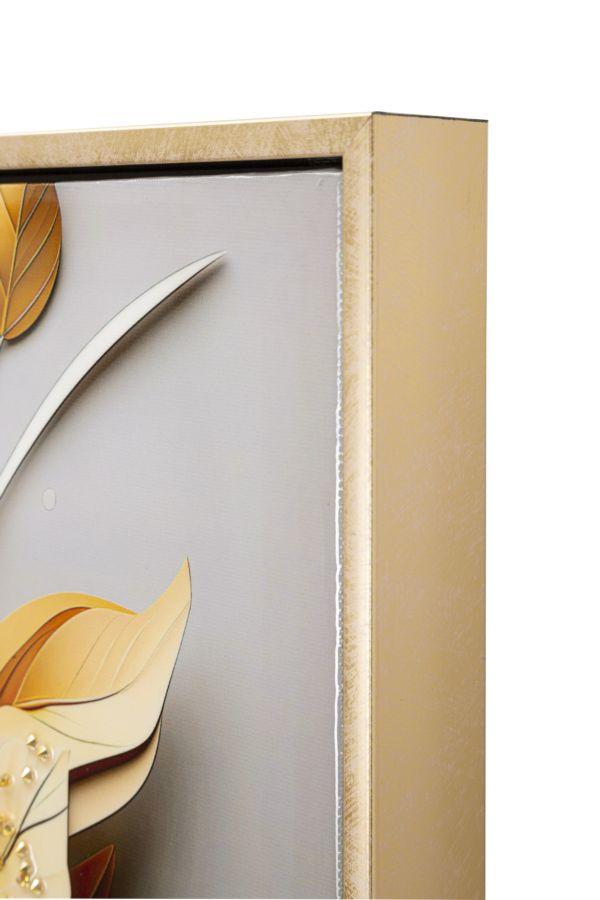 Laquared Wall Panting With Frame Flora M 42X3,5X62
