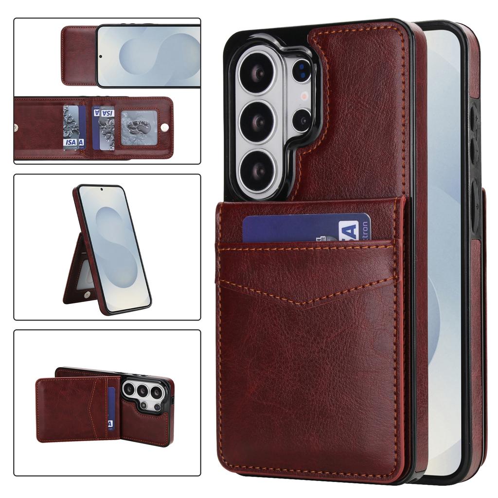 Кожаный чехол-кошелек для Samsung Galaxy S23 S24 S25 S26 Ultra Plus A57 A37 A56 A36 A26 A16 A55 Кожаный держатель для карт Чехол Подставка