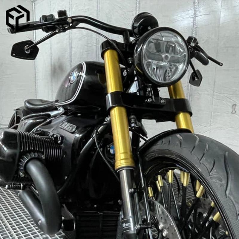 For BMW R18 Motorcycle Accessories Side Universal Foldable Mirror Modified Blue Glass CNC Aluminum Handlebar End Bar Mirror
