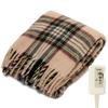 Electric Check 120cm X JPN121CC Throw, Beige, Pattern, 62cm, Washable, Fluffy, Warm,