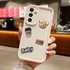 Милый 3D-медведь, чехол из жидкого силикона для Samsung Galaxy A15 A25 A35 A55 5g M55 M54 M34 A05s S24, мультяшная мягкая крышка