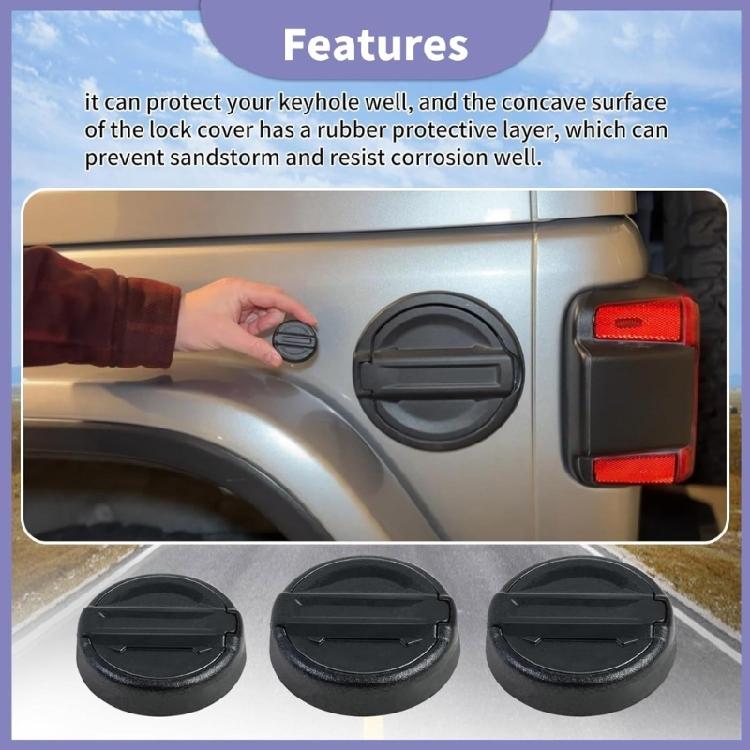 3Pcs Magnetic Keyhole Covers Replacement Door Lock Cover Exterior Accessories for 2018-2024 Key Hole Protector