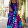 2025 Богемное платье без бретелек с открытыми плечами и 3D тай-дай