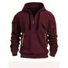 Fall And Winter Men's Casual Sports Multi-Zipper Arm Pocket Sweatshirt Pullover Hoodie