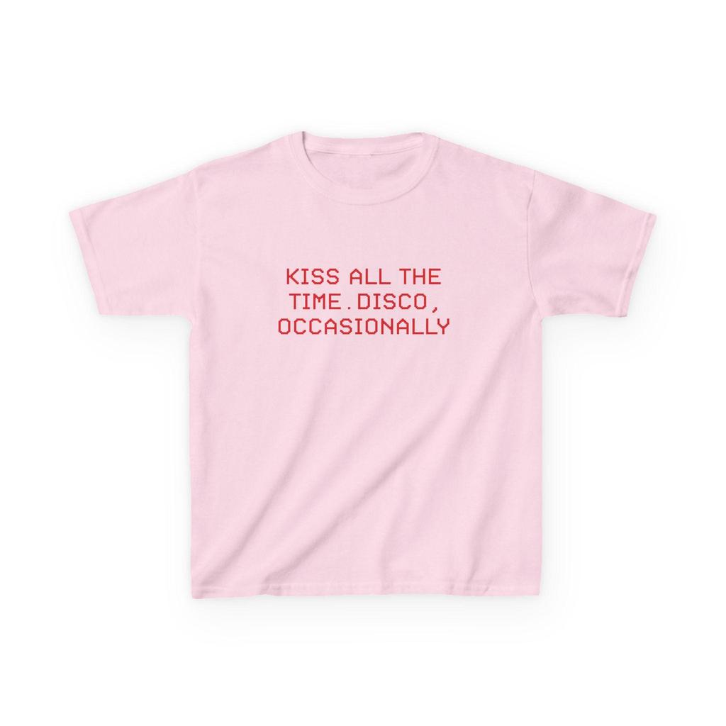 Kiss All The Time Disco Occasionally Baby Tee Tshirt Top Harry Style Album Merch 2026 Summer Unisex Unisex Cotton Street Wear Y2K