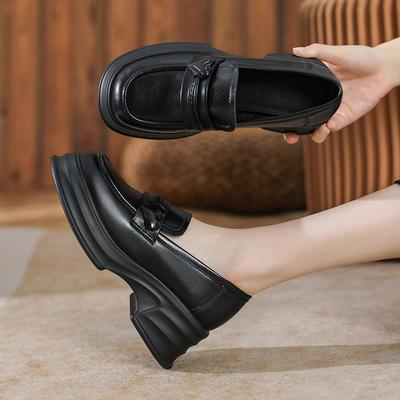 Туфли на плоской подошве из натуральной кожи для женщин Huizhou, виноградные туфли из той же кожи, универсальные осенне-зимние новые женские мокасины на платформе
