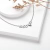 ORIVA               LEAVES NECKLACE       Stainless Steel Leaves Pendant with Small Anchor Chain In Silver Colour