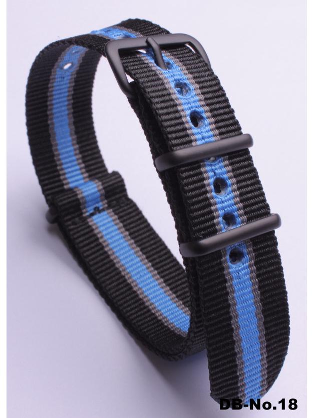 Черный нейлоновый и парусиновый ремешок для часов с вакуумно-нанесенной застежкой