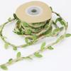 (5 Meters/lot) 5mm Leaf Hemp Rope Braided with Green Leaves Lace Home Decoration Rope Handmade Garland Ribbon