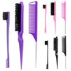 3Pcs/Set Hair Styling Comb Kit with Double-side Edge Control Teasing Bristle Brush Rat Tail Women Comb Back Brushing Combing