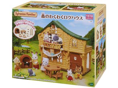 EPOCH Sylvanian Families Calico Critters Forest House Exciting Log House Family Trip Set Co-62 ST Mark Certified Dollhouse Toy Ages 3+