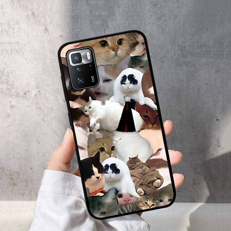 Чехол для телефона «Плачущий кот с мемами» для Redmi Note 10 9 8 6 Pro 8T 5A 4X X 5 Plus 7 7A 9A K20