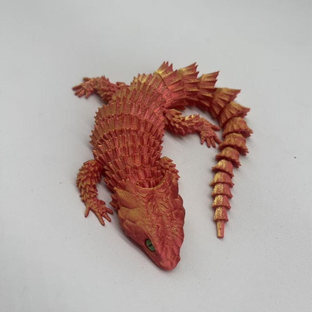 Movable Joints Lizard Figurines Flexible Articulated Lizard Movable 3D Printed Lizard Home Decor