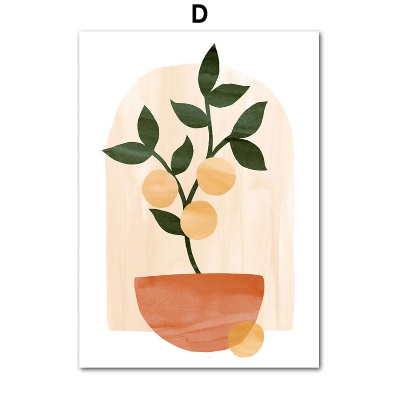 Бохо Абстракция Солнце Ваза Лист Настенная Живопись Холст Картина Скандинавские Абстрактные Плакаты И Принты Картины для Декора Интерьера Гостиной