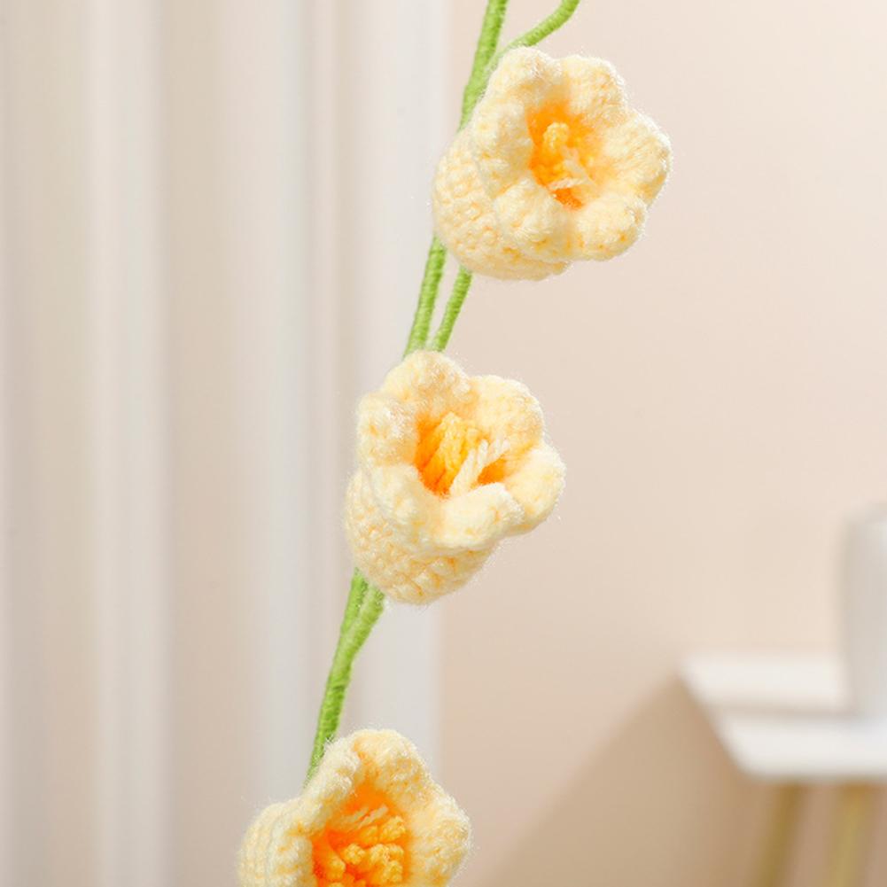 Artificial Flowers Diy Wool Crochet Handmade Lily Of The Valley Bouquet